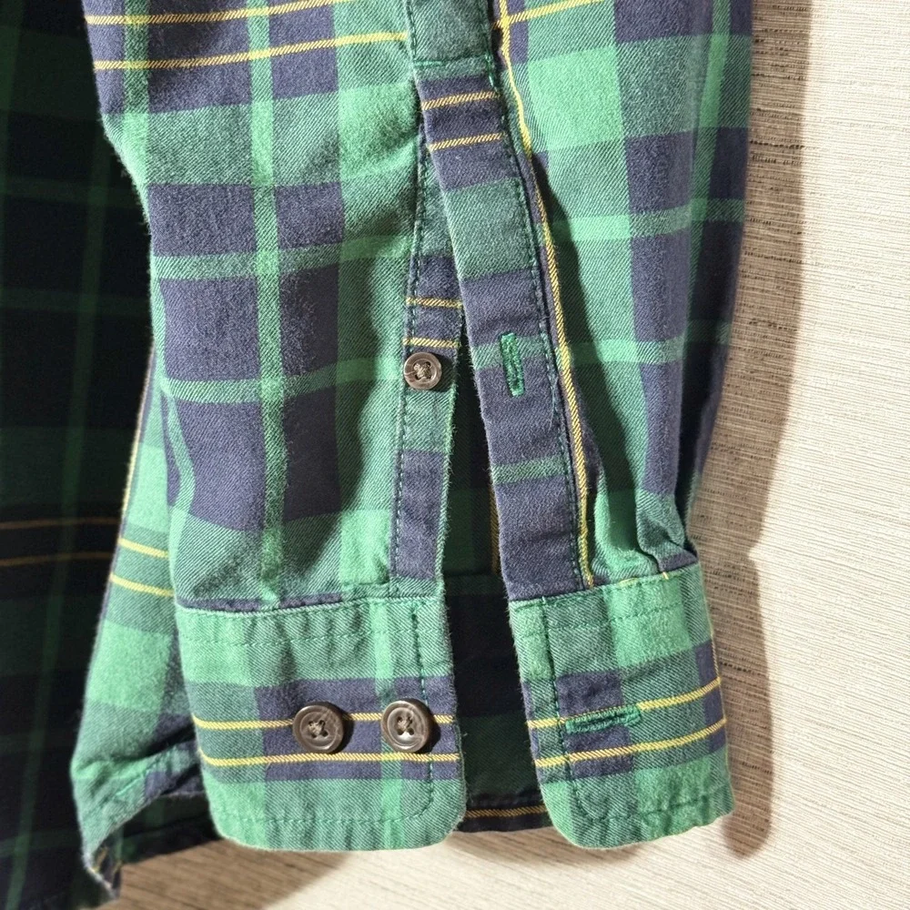 The‎ North Face Mens Plaid Flannel Shirt Green Blue Long Sleeve Button Up XL
